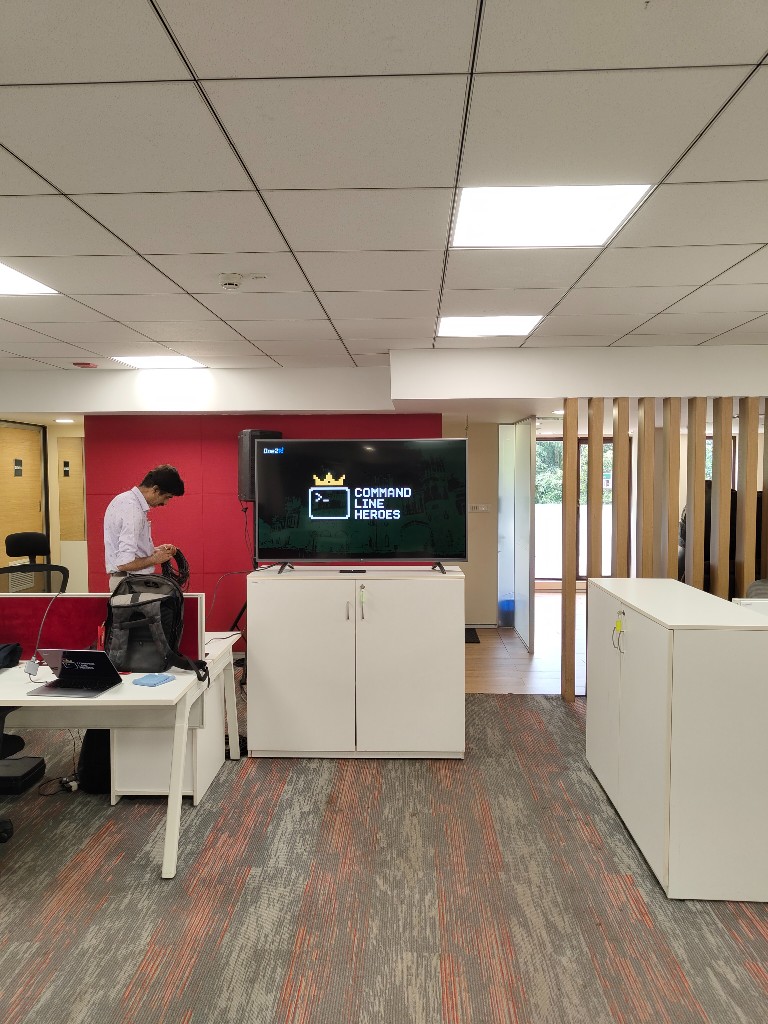 Command Line Heroes title screen setup at the Bengaluru venue