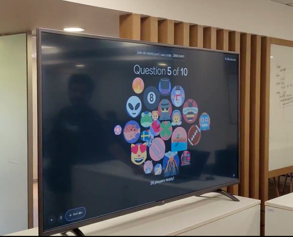 CLI trivia quiz displayed on screen during Episode 2 in Bengaluru
