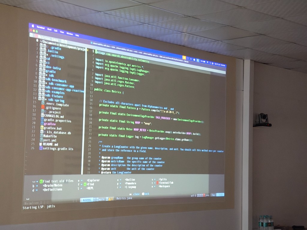 Projected code editor and source file walkthrough during Episode 3